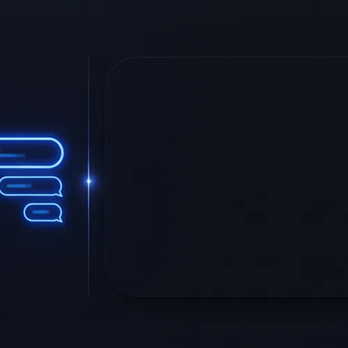 A small assistant icon glowing inside an analytics dashboard next to a separate, much larger unmarked panel representing a customer-facing AI agent with no metrics shown